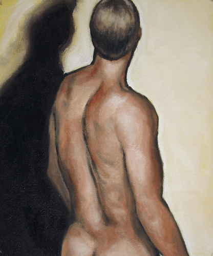 nude male with heavy shadow