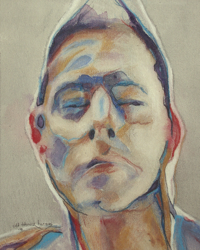 portrait male face acrylic paint