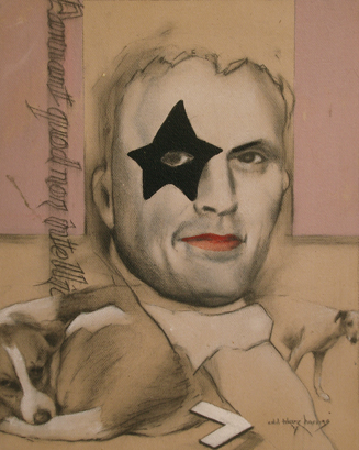 drawing of distinguished man with KISS makeup