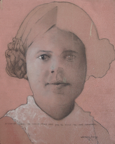 pencil portrait girl pink background