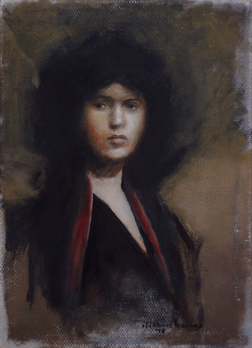 academic style painting female portrait