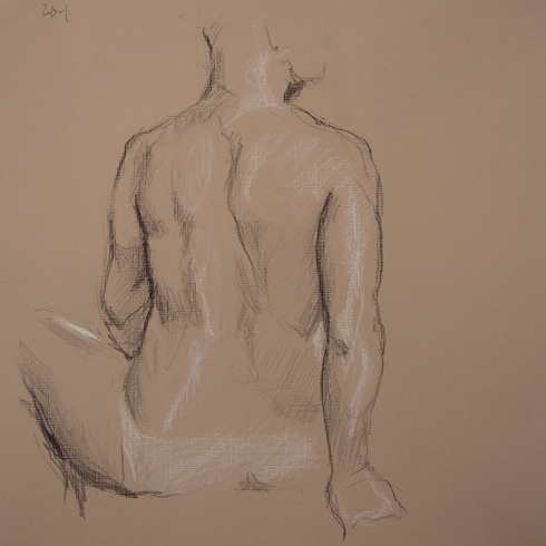 life drawing sketch toned paper