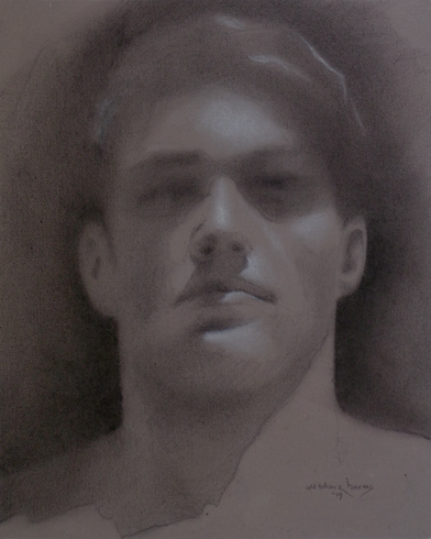 charcoal portrait young man