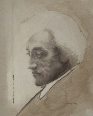 pencil drawing portrait pensive man