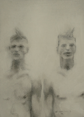 drawing two ghostly male figures