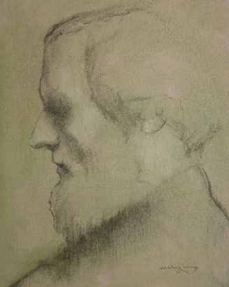 drawing old man in profile