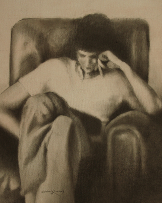 drawing man sitting in a chair