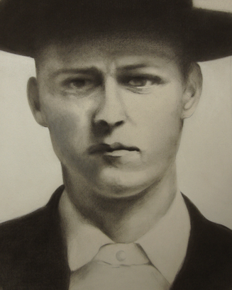drawing of sullen young man