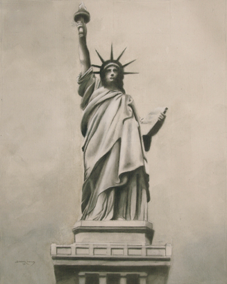 drawing of the Statue of Liberty