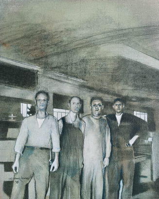 a group of 4 workmen