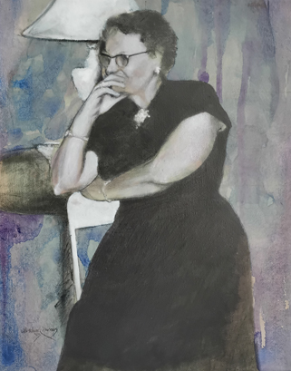 woman sitting bemused