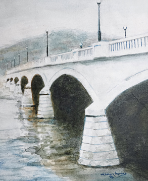 side view of bridge and river