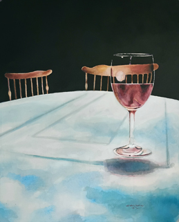 still life with a glass of wine